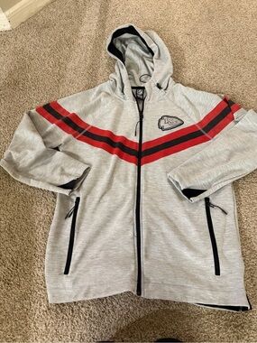 Kansas City Chiefs NFL Gray Full-Zip Hooded Jacket Men’s